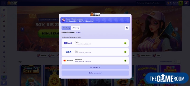 Einzahlung im EU Online Casino
